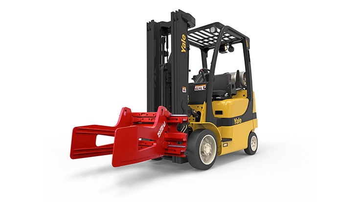 Bolzoni auramo bale clamp on yale forklift Bolzoni auramo bale clamp on yale forklift