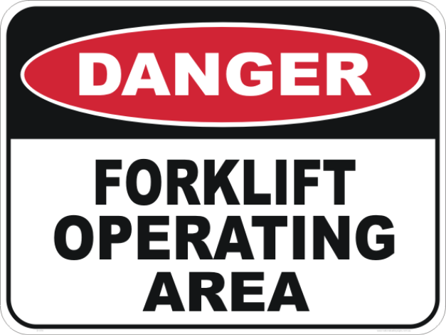 Danger forklift operating area warehouse safety sign Danger forklift operating area warehouse safety sign