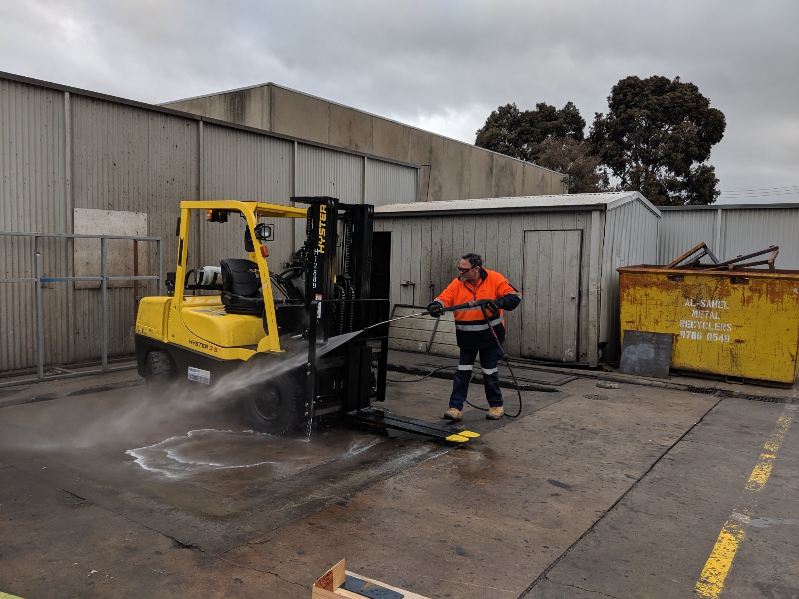 Forklift cleaning