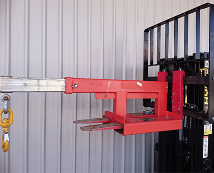 Forklift slip on jib attachment