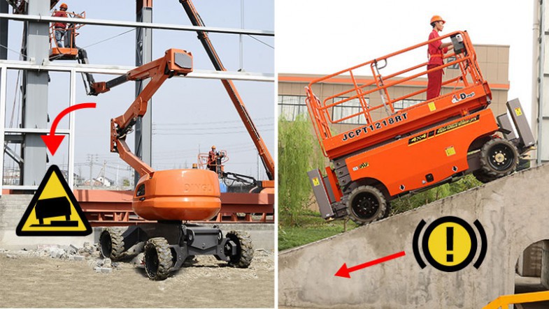 Outdoor boom and scissor lifts