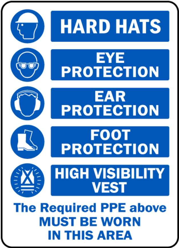 Personal protective equipment warehouse safety sign Personal protective equipment warehouse safety sign