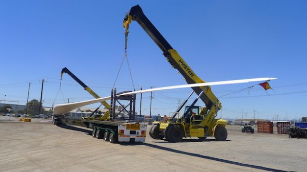 Custom Hyster Reachstackers Safely Handle Oversized Wind Farm Components