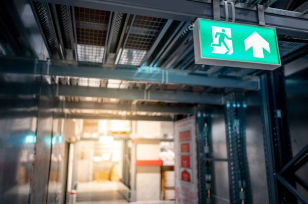 Warehouse exit sign