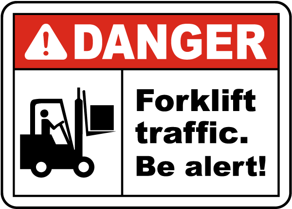 Warehouse forklift warning sign Warehouse forklift warning sign
