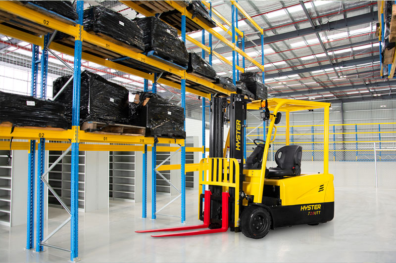 Electric forklifts action shot