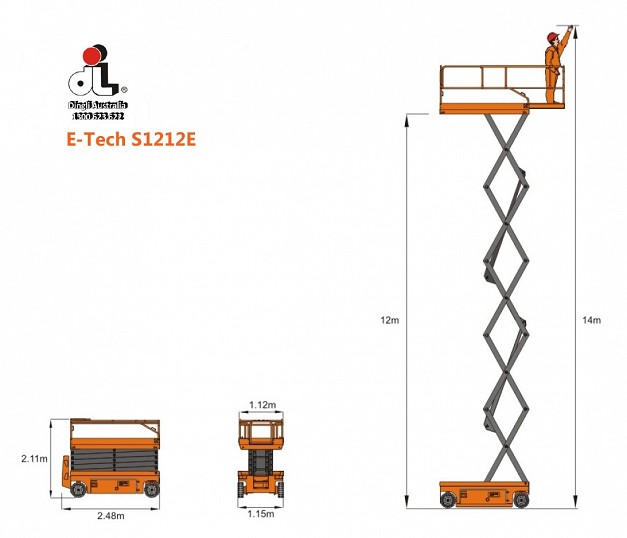 Dingli E-Tech S1212ACE Electric Scissor Lift