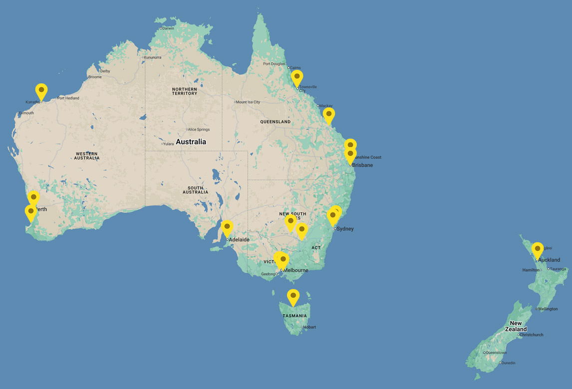 Branch locations map